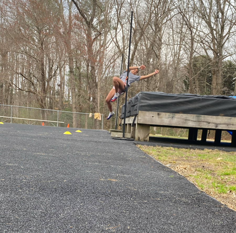 Freshman Kylah Eller hones her skills during HHS Track & Field practice