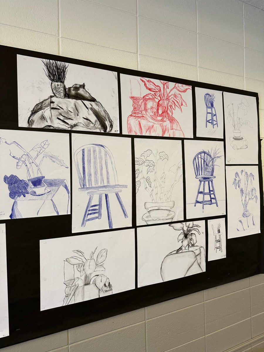 Recent art display in the Commons at HHS 